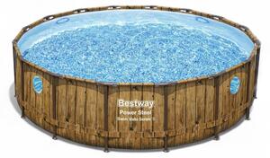 Piscina tonda con telaio portante effetto legno diametro 488xH122 cm lt. 19.480 Power Steel Swim