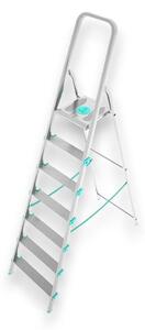 Scala multiuso alta in alluminio stabile e resistente con gradini antiscivolo e piattaforma ampia Libellula - 7 gradini - 53x124xH212 cm