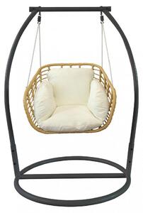 Dondolo un posto singolo struttura in metallo circolare con cuscino 105x156x105 cm Gleces