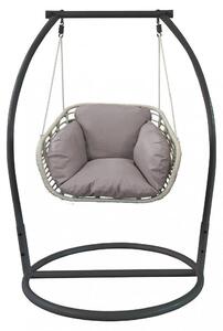 Dondolo posto singolo con struttura in metallo e cuscino morbido e confortevole 105x156xH105 cm da esterno