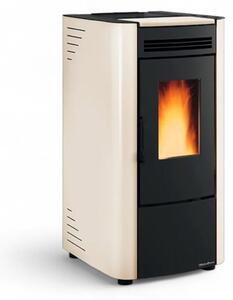 Stufa a pellet in acciaio avorio A+ con serbatoio 15 kg e uscita fumi posteriore 46x53xH89 cm Nordica Extraflame Ketty 5.0