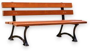 Panchina da esterno 3 posti 150x58xH72 cm giardino parco in ghisa e doghe in legno Park Maxi