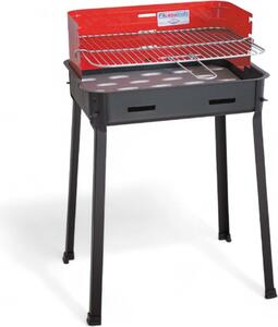 Barbecue a carbonella medio 45x30x85h in acciaio verniciato con griglia regolabile cromata e paravento resistente