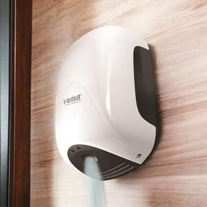 Asciugamani elettrico asciugatore mani Mini Eco Jet In Abs Bianco 900W Vama