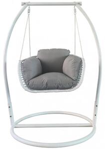 Dondolo singolo in metallo resistente con seduta imbottita e struttura stabile 105x156x105 cm Quera