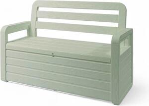 Panchina da esterno con baule lt.270 con finitura in legno 132,5x58xH89 cm Foreverspring - Tortora