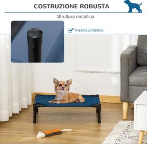 PawHut Lettino per Cani Rialzato con Seduta Traspirante, in Acciaio e Tessuto, 61x46x18 cm, Marrone e Nero