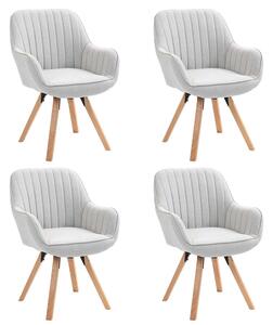 Meubles Cosy - Set di 4 comode sedie da pranzo in tessuto beige con rotazione a 360° - CARSON