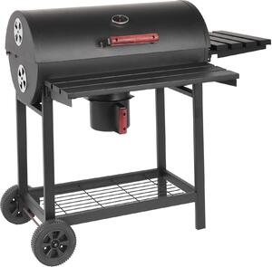 Barbecue a carbone con ruote coperchio ed appoggi laterali Bristol