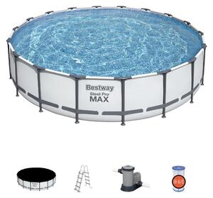 Piscina fuoriterra tonda 549x122H Steel Pro Max Bestway 56462 completa accessori