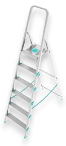 Scala multiuso alta in alluminio stabile e resistente con gradini antiscivolo e piattaforma ampia Libellula - 6 gradini - 51x111xH189 cm