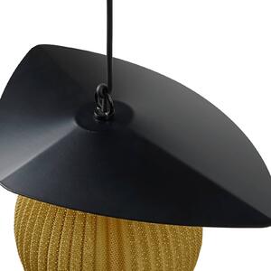 Gubi Satellite lampada a sospensione da esterno, 57x36 cm, nero/oro senape