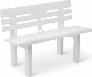 Panchina per esterno in polipropilene 110x52xH71 cm Genziana - Bianco
