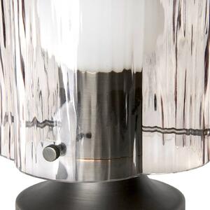 Gubi lampada da tavolo Seine, ottone antico, vetro grigio fumé
