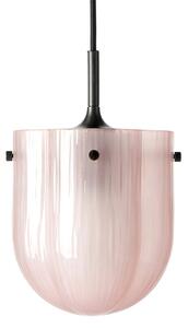 Lampada a sospensione Gubi Seine, ottone antico, vetro rosa corallo