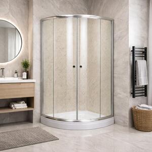 Box doccia semicircolare in vetro 5 mm con apertura scorrevole modello GIGLIO H190 cm