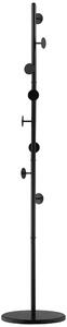 HOMCOM Appendiabiti da Terra con 8 Ganci, Attaccapanni per Ingresso e Camera da Letto in Acciaio con Base in Marmo, 35x35x170cm, Nero|Aosom