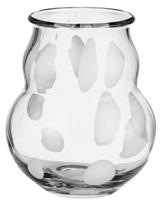 Vaso bianco in vetro fatto a mano (altezza totale 22 cm) Dam – noo.ma