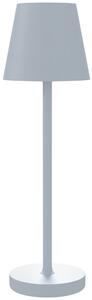 HOMCOM Lampada da Tavolo Portatile in Acrilico e Metallo da 3600mAh con Cavo di Ricarica, Ø11.2x36.5 cm, Grigio | Aosom Italy