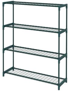 Outsunny Scaffale Porta Piante a 4 Livelli da Esterno e Interno in Acciaio, 89x28x107cm, Verde