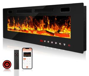 Eikuavons, caminetto elettrico da 750/1500 W con 12 colori di fiamma e 5 livelli di luminosità