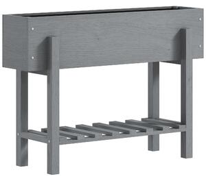 Outsunny Fioriera Rialzata con Ripiano Inferiore e 2 Fori di Drenaggio, in Legno di Abete, 100x30x70.5 cm, Grigio