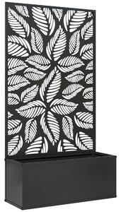 Outsunny Fioriera Rialzata con Traliccio Decorativo per Rampicanti, da Terra e Parete, 61x23x113 cm, Nero