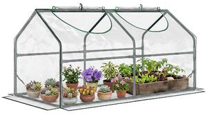 Outsunny Serra da Giardino in Acciaio con 2 Finestre Avvolgibili e Copertura PVC Anti-UV per Orto, 120x60x60cm, Trasparente | Aosom Italy