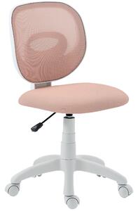 HOMCOM Sedia da Ufficio Ergonomica Girevole in Tessuto a Rete Traspirante Senza Braccioli, Altezza Regolabile, Rosa | Aosom Italy