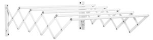 HOMCOM Stendibiancheria a Parete Retrattile, Stendino Salvaspazio Pieghevole in Metallo per Interni ed Esterni, 63.5x60x20 cm, Bianco | Aosom Italy