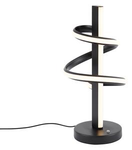 Lampada da tavolo di design nera con LED dimmerabile con interruttore a 3 vie - Rolla
