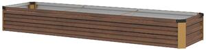 Outsunny Letto per Orto Rialzato Fioriera Balcone 240x60x30 cm, Legno Scuro | Aosom Italy