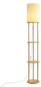 Lampada da terra moderna in legno con paralume beige - Stojon