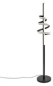 Lampada da terra di design nera con LED dimmerabile e interruttore a 3 vie - Rolla