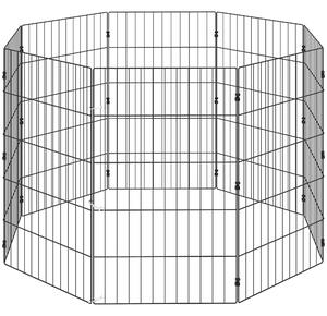 PawHut Recinto per Cani Recinto Espandibile Pieghevole in Metallo 50x80 cm Nero | Aosom Italy