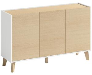 HOMCOM Credenza Buffet con Ante Soft-Close 120 cm Effetto Legno e Bianco | Aosom Italy
