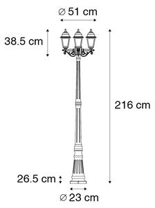 Lampione lanterna classica oro antico 3 luci IP44 - CAPITAL