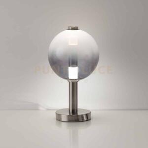 Lampada da tavolo aurora, nichel satinato con vetro fumè 10w 850lm 