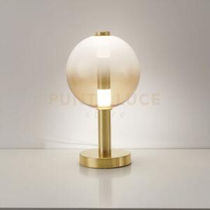 Lampada da tavolo aurora, oro satinato con vetro ambra, 10w 850lm 3