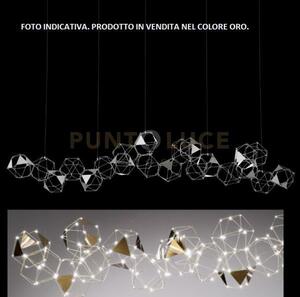 Lucciola 21 pro lampada a sospensione, oro con triangolo in metall