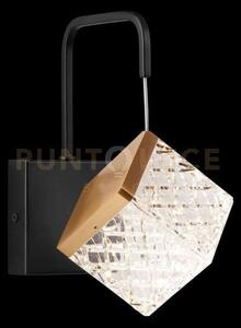 Lampada da parete magia, nero e oro satinato led 4,5w 383lm 3000k, 