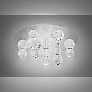 Diamante plafoniera rotonda, acrilico trasparente, struttura cromat