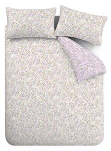Biancheria da letto lavanda/beige in cotone per letto matrimoniale 200x200 cm Ditsy Floral – Bianca