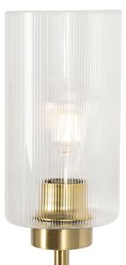 Lampada da terra Art Déco oro con vetro a 2 luci - Laura