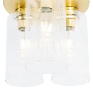 Lampada da soffitto Art Déco oro con vetro a 3 luci - Laura