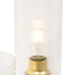 Lampada da tavolo Art Déco oro con vetro a 2 luci - Laura