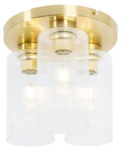 Lampada da soffitto Art Déco oro con vetro a 3 luci - Laura