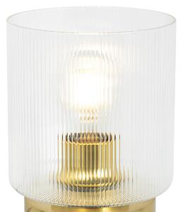 Lampada da tavolo Art Deco oro con vetro - Laura