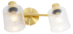 Faretto da soffitto oro con vetro a 2 luci orientabili - Laura