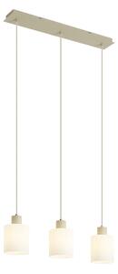 Lampada a sospensione scandinava beige con vetro bianco 3 luci - Wisp